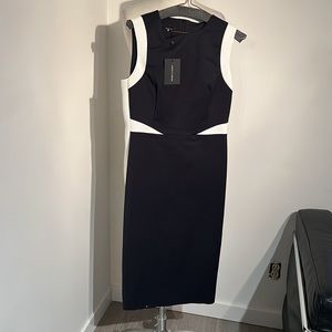 Judith & Charles, Tiberg Navy Dress with off white, Size 10